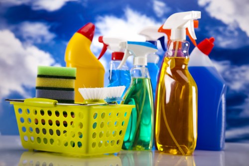 Cleaners Barnes staff preparing safely before cleaning work