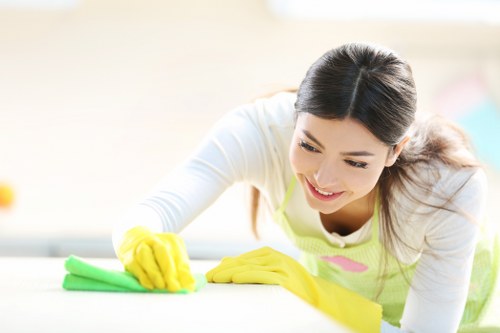 Technician carrying out deep carpet cleaning in a Barnes property