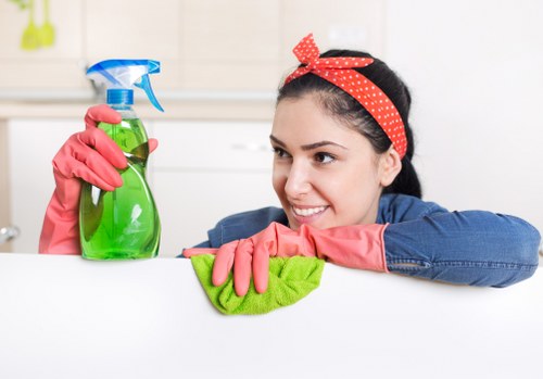 Professional cleaners in Barnes working safely in a home or office